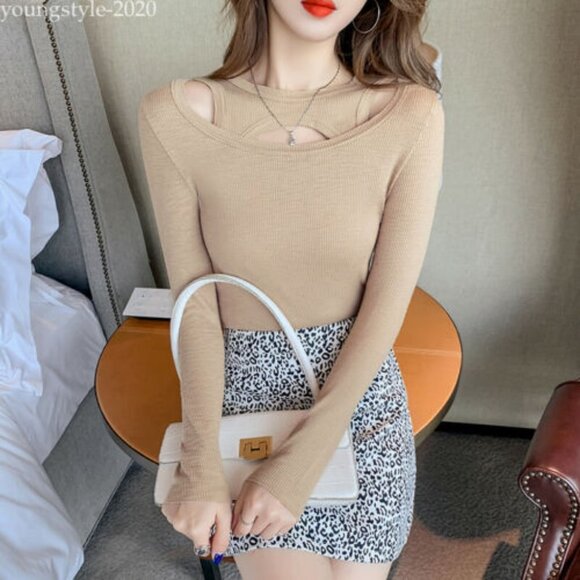 TOP long sleeve Taupe S - Picture 3 of 5